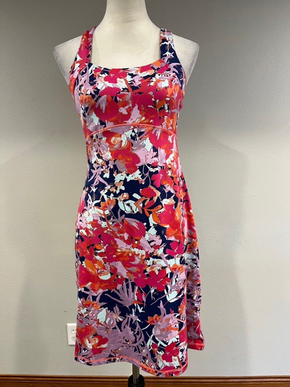Title nine Floral mini Tank Dress in Navy and Pink size small